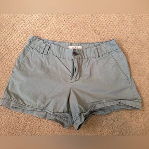 LOFT Light Sage Green Cotton-Blend Shorts